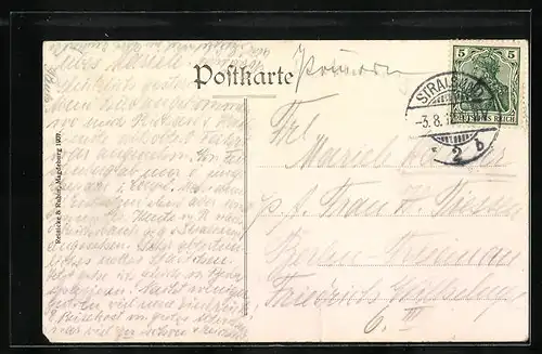 AK Stralsund, Alter Markt mit Nicolaikirche und Rathaus