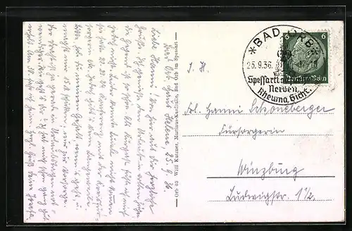 AK Bad Orb / Spessart, Teilansicht aus der Luft gesehen