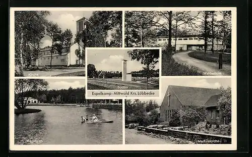 AK Espelkamp-Mittwald, Kirche, Badeteich, Südtor