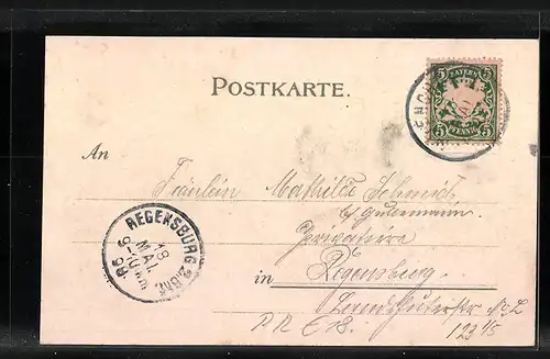 Lithographie München, Teilansicht mit Strassenpartie