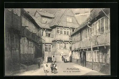 AK Alt-Hamburg, Hof in der Steinstrasse