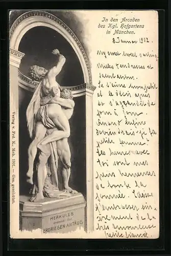 AK München, Herkules in den Arkaden des königl. Hofgartens