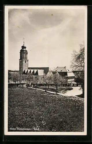 AK Grafenhausen i. Schw., Blick zur Kirche