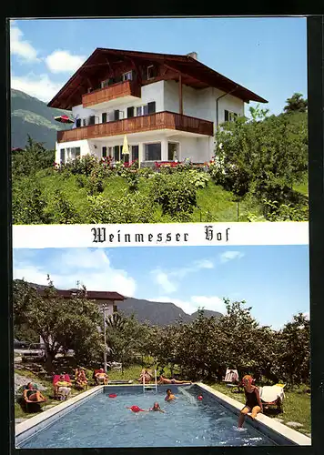 AK Schenna bei Meran, Pension Garni Weinmesser Hof, Schwimmbecken