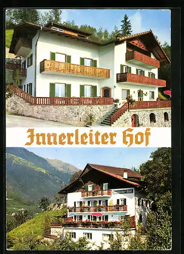 AK Schenna bei Meran, Pension Innerleiter Hof, Mehrfachansicht