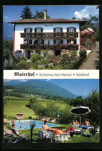 AK Schenna bei Meran, Pension Maierhof, Schwimmbecken