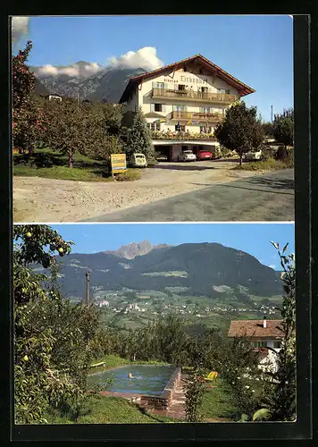 AK Dorf Tirol bei Meran, Gasthof Pensiion Eichenhof, Schwimmbecken