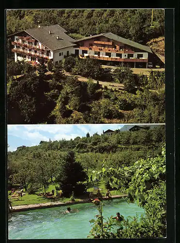 AK Dorf Tirol bei Meran, Hotel Johannis, Aich 37, Schwimmbecken