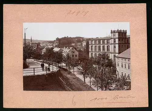Fotografie Brück & Sohn Meissen, Ansicht Lunzenau, Blick in die Bahnhofstrasse