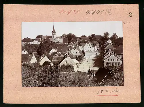 Fotografie Brück & Sohn Meissen, Ansicht Kohren, Ortsansicht mit Strassenzug & Kirche