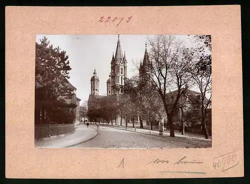 Fotografie Brück & Sohn Meissen, Ansicht Naumburg, Strassenansicht mit Dom