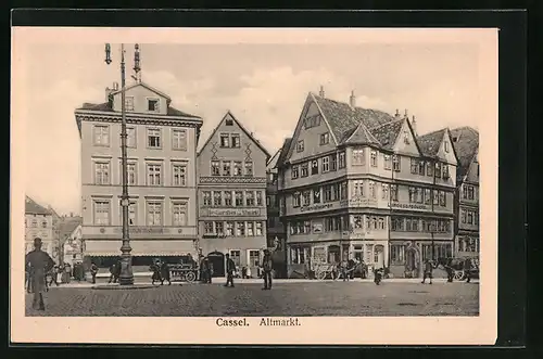AK Kassel, Altmarkt mit Restaurant und Geschäften