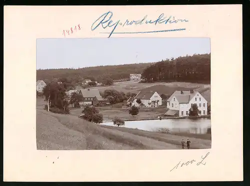 Fotografie Brück & Sohn Meissen, Ansicht Herrndorf-Hetzdorf, Bergschlösschen & Weiher
