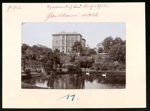 Fotografie Brück & Sohn Meissen, Ansicht Geithain, Bürgerschule am Schwanenteich