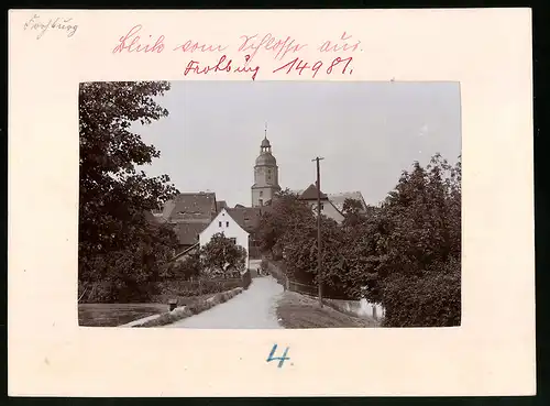 Fotografie Brück & Sohn Meissen, Ansicht Frohburg, Blick vom Schloss zur Kirche