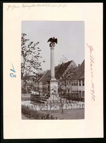 Fotografie Brück & Sohn Meissen, Ansicht Geithain, Nikolaistrasse mit Kriegerdenkmal