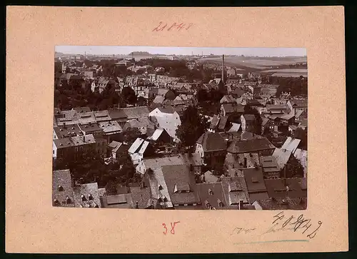 Fotografie Brück & Sohn Meissen, Ansicht Mittweida i. Sa., Blick über die Dächer der Stadt vom Kirchturm aus gesehen