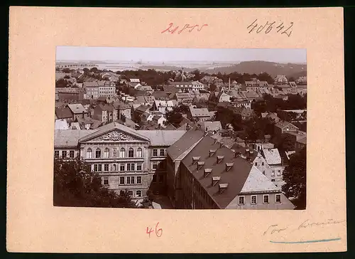 Fotografie Brück & Sohn Meissen, Ansicht Mittweida i. Sa., Blick auf den Ort mit Fabrik