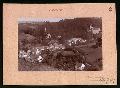Fotografie Brück & Sohn Meissen, Ansicht Liebstadt i. Sa., Blick auf den Ort mit Schloss