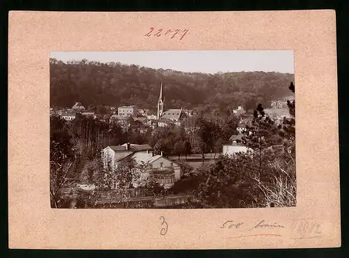 Fotografie Brück & Sohn Meissen, Ansicht Bad Kösen, Blick auf den Ort mit Kirche