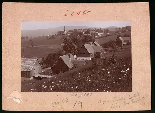 Fotografie Brück & Sohn Meissen, Ansicht Schellerhau, Teilansicht des Ortes mit Blick zur Kirche