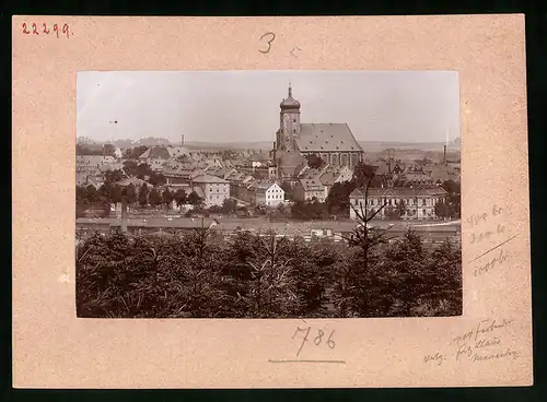 Fotografie Brück & Sohn Meissen, Ansicht Marienberg i. Sa., Ansicht der Stadt vom Goldkindstein, Haus Braugenossenschaft