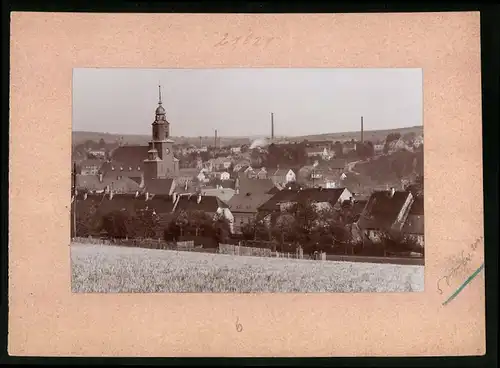 Fotografie Brück & Sohn Meissen, Ansicht Oederan i. Sa., Teilansicht der Stadt mit der Kirche
