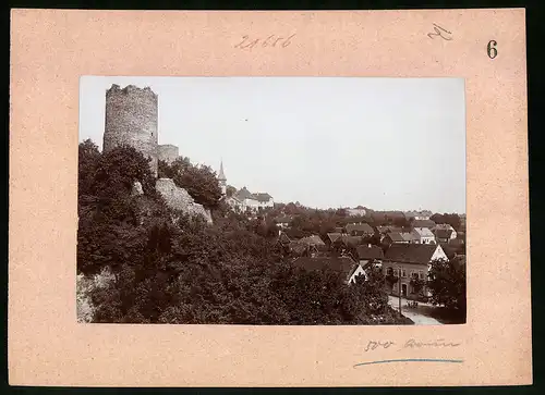 Fotografie Brück & Sohn Meissen, Ansicht Kohren, Teilansicht des Ortes mit der Ruine