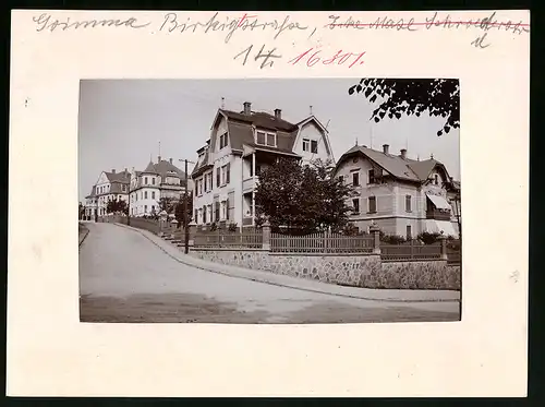 Fotografie Brück & Sohn Meissen, Ansicht Grimma, Birkigstrasse mit Wohnhäusern
