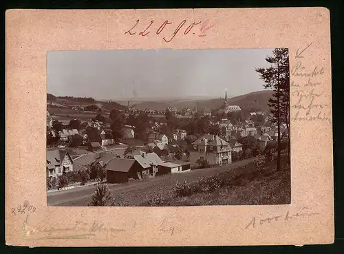 Fotografie Brück & Sohn Meissen, Ansicht Bad Elster, Blick in den Ort mit der Villa Waldeck