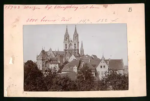 Fotografie Brück & Sohn Meissen, Ansicht Meissen i. Sa., Blick auf die Albrechtsburg und den Dom