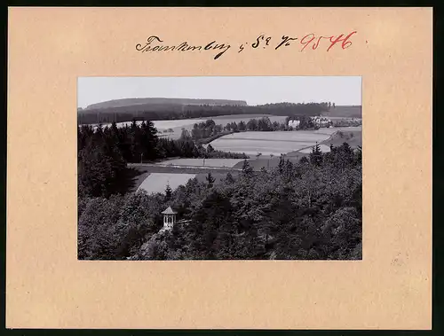 Fotografie Brück & Sohn Meissen, Ansicht Frankenberg i. Sa., Blick in das Lützeltale mit Aussichtspavillon