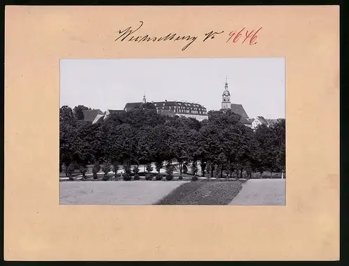 Fotografie Brück & Sohn Meissen, Ansicht Wechselburg a. d. Mulde, Blick vom Park auf das Schloss Wechselburg