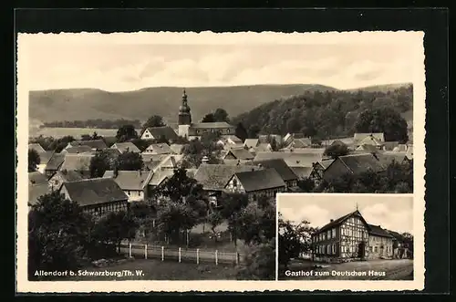 AK Allendorf, Gasthof zum Deutschen Haus, Teilansicht aus der Vogelschau