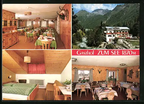 AK Martell im Martelltal /Vinschgau, Gasthof Zum See im Ortlergebiet, Innenansichten