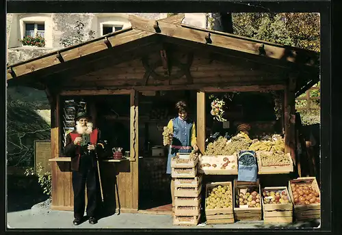 AK Dorf Tirol bei Meran, Obstkiosk