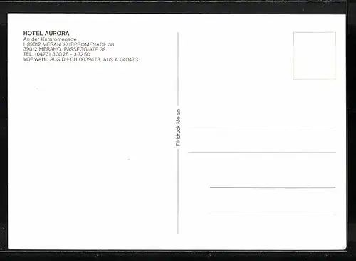 AK Meran, Hotel Aurora, Kurpromenade 38