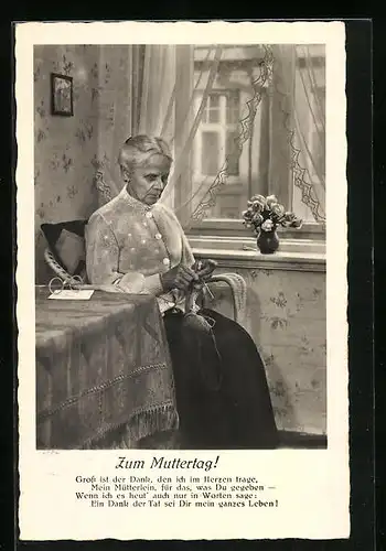 AK Mutter strickt zum Muttertag