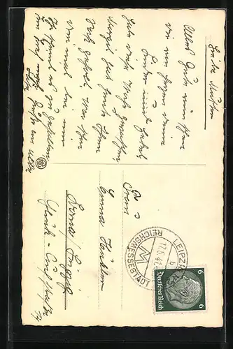 AK Mädchen beschenkt Grossmutter zum Muttertag