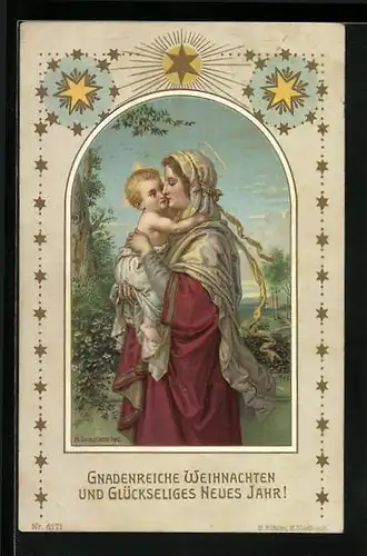 Künstler-AK Gnadenreiche Weihnachten, Maria mit Jesuskind