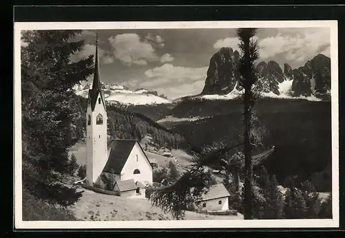 AK San Giacomo /Val Gardena, Kirche im Winter