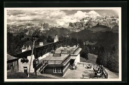 AK Ortisei, Restaurant Bergstation Seiseralm gegen die Dolomiten