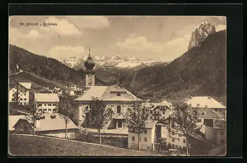 AK St. Ulrich /Gröden, Teilansicht