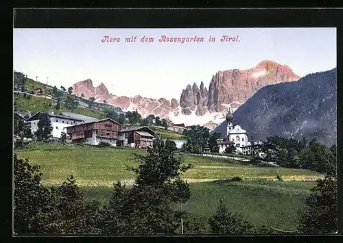 AK Tiers, Totalansicht mit Rosengarten