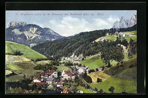 AK St. Magdalena i. Villnöstal, Ortsansicht mit Peitlerkofl