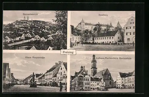 AK Freising, Gesamtansicht, Domberg, Obere Hauptstrasse