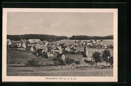 AK Besenfeld, Ortspartie mit Kirche