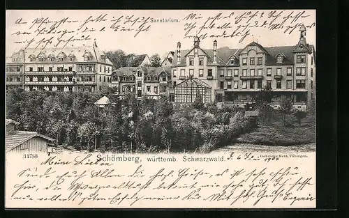 AK Schömberg /württemb. Schwarzwald, Blick auf das Santorium