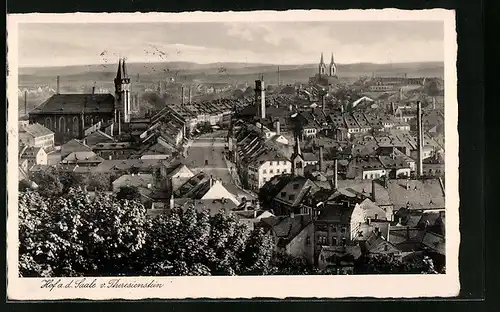 AK Hof a. d. Saale, Blick auf Theresienstein