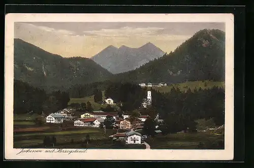 AK Jachenau, Ortspartie mit Herzogstand